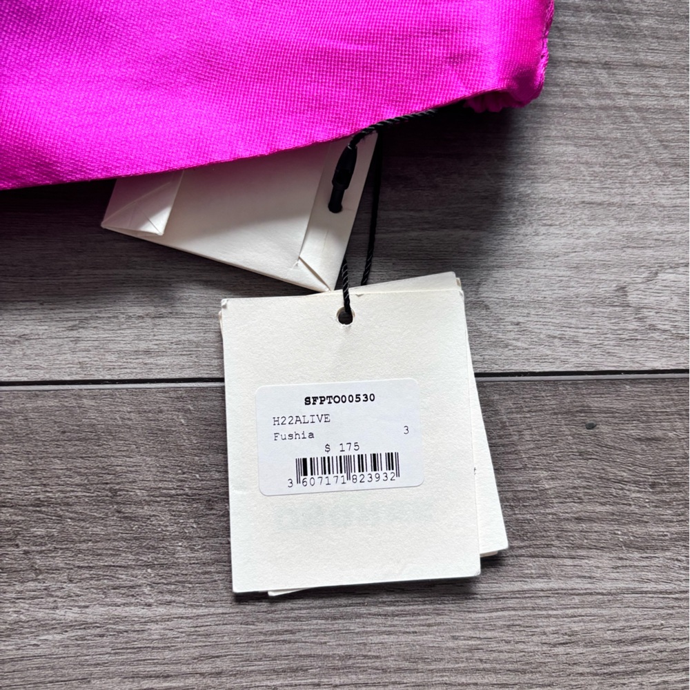 Sandro Hot Pink Satin Braided-Strap Crop Top 3 large - Picture 6 of 10